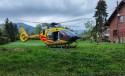 Strażacy zabezpieczali lądowanie helikoptera LPR