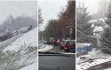 Śnieg paraliżuje jazdę na lokalnych drogach, są pierwsze wypadki