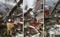 Śnieg ciągle niebezpieczny w górskich miejscowościach. Drzewo spadło na taras