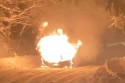 Pożar samochodu w Targanicach