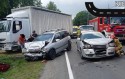 Uwaga, w Andrychowie wypadek trzech osobówek i ciężarówki! Są ranni