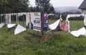 Zniszczone bannery wyborcze w Babicy