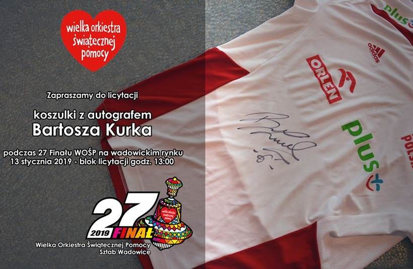 Koszulka reprezentacji kraju w siatkówce podpisana przez Bartka Kurka