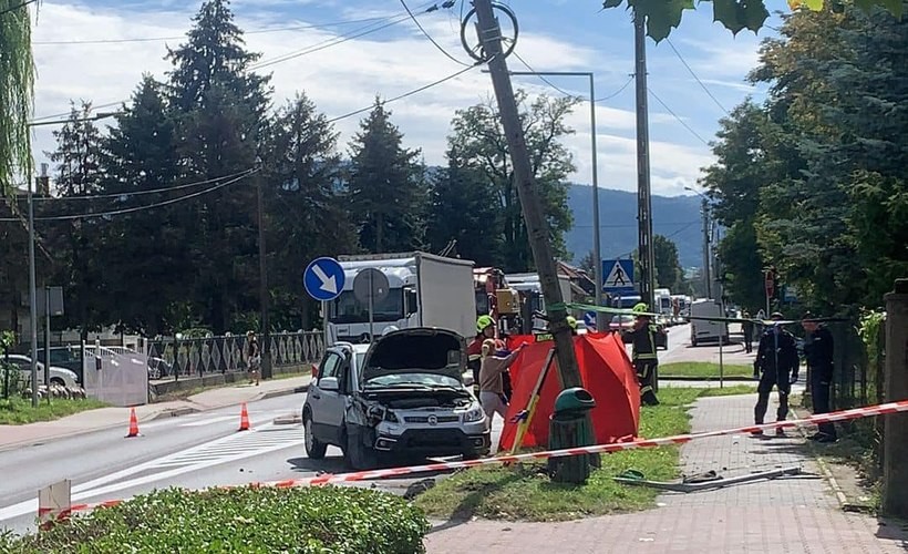 Wypadek drogowy w Kętach. Utrudnienia na trasie Andrychów - Bielsko