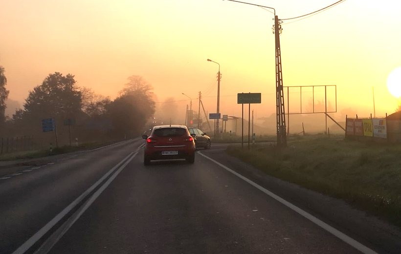 Skrzyżowanie drogi krajowej z ulicą Drapówka w Choczni