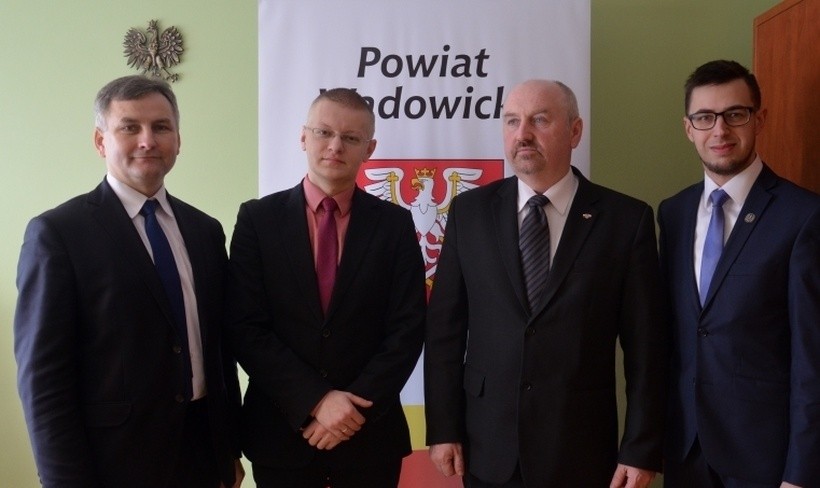 Starosta Bartosz Kaliński spotkał się z posłem Markiem Polakiem i Zbigniewem Biernatem i radnym Sejmiku Filipem Kaczyńskim