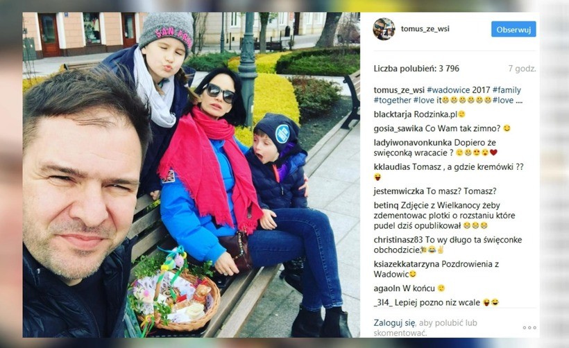 Tomasz Karolak dementuje plotki o rozstaniu z Violą i wrzuca na Instagrama wspólne zdjęcie z Wadowic