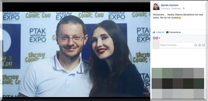 Starosta wadowicki na festiwalu Comic Con z Melisandrą z Gry o Tron