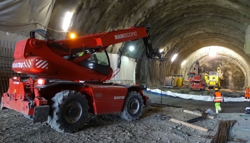 Budowa tunelu na Zakopiance koło Rabki