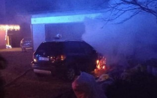 Pożar auta w Stryszowie